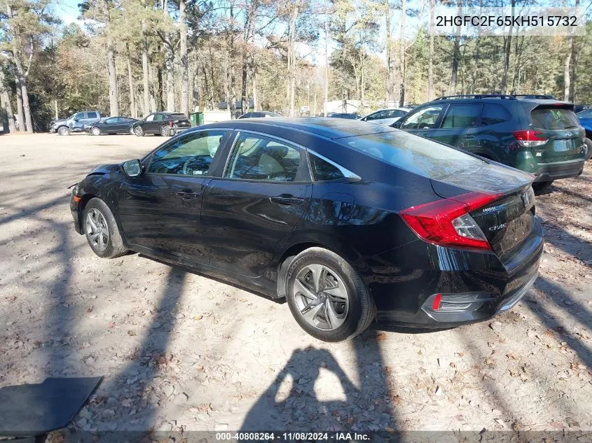 2019 Honda Civic Lx VIN: 2HGFC2F65KH515732 Lot: 40808264