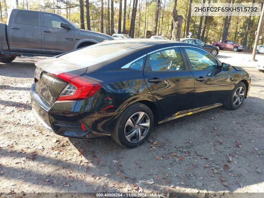 2019 Honda Civic Lx VIN: 2HGFC2F65KH515732 Lot: 40808264