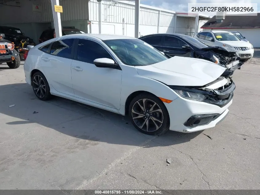 2019 Honda Civic Sport VIN: 2HGFC2F80KH582966 Lot: 40815795