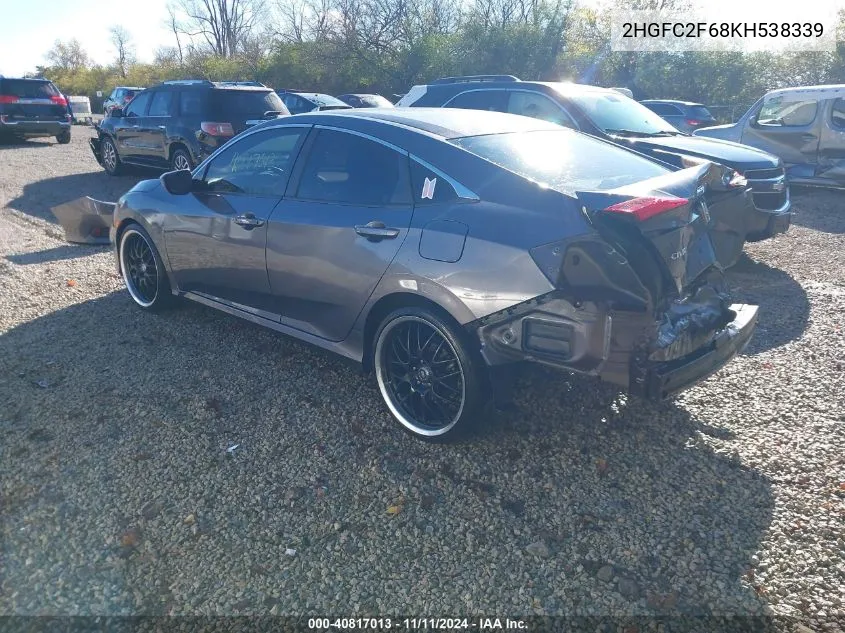 2019 Honda Civic Lx VIN: 2HGFC2F68KH538339 Lot: 40817013