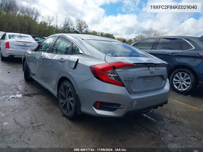 2019 Honda Civic Sport VIN: 19XFC2F86KE029040 Lot: 40817742