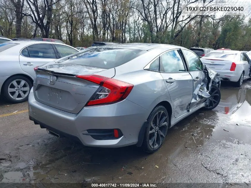 2019 Honda Civic Sport VIN: 19XFC2F86KE029040 Lot: 40817742