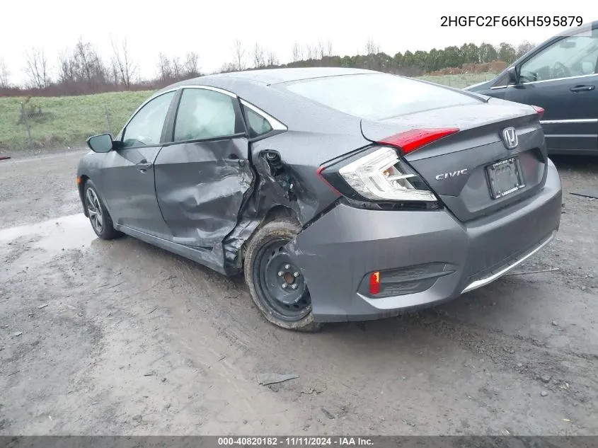 2019 Honda Civic Lx VIN: 2HGFC2F66KH595879 Lot: 40820182