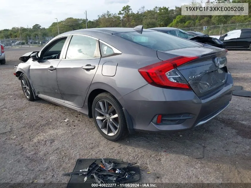 2019 Honda Civic Ex VIN: 19XFC1F3XKE005208 Lot: 40822277