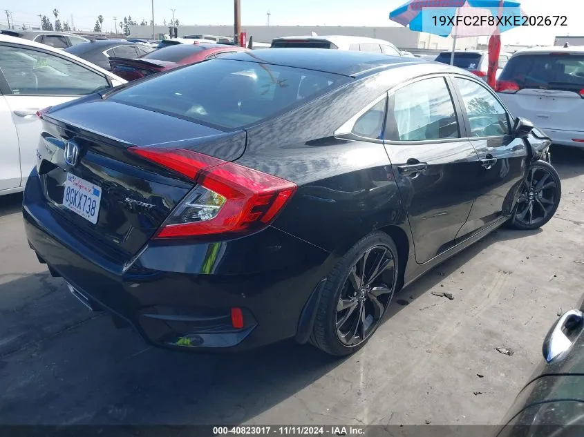 2019 Honda Civic Sport VIN: 19XFC2F8XKE202672 Lot: 40823017