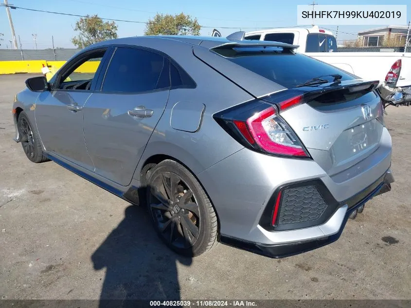 2019 Honda Civic Sport Touring VIN: SHHFK7H99KU402019 Lot: 40825039