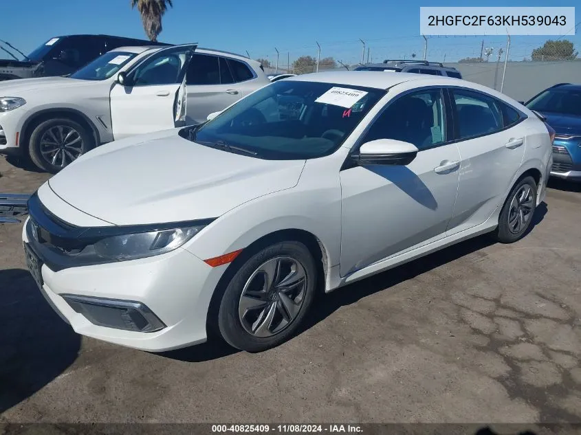 2019 Honda Civic Lx VIN: 2HGFC2F63KH539043 Lot: 40825409