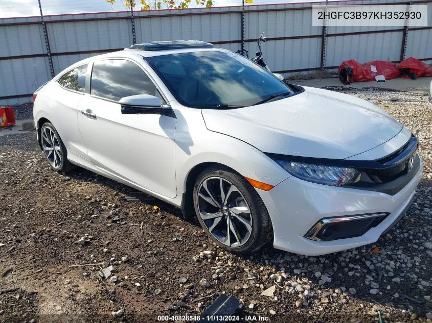 2019 Honda Civic Touring VIN: 2HGFC3B97KH352930 Lot: 40828548