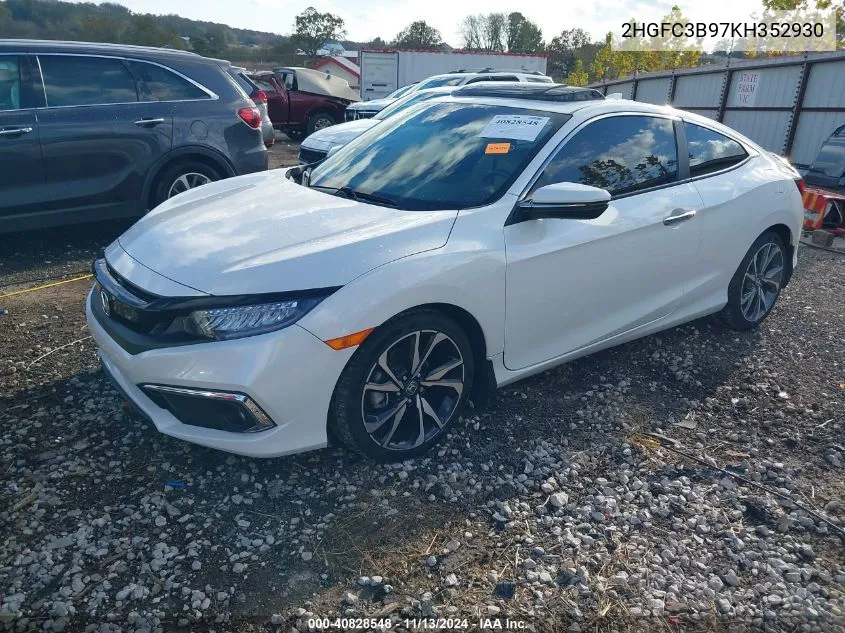 2019 Honda Civic Touring VIN: 2HGFC3B97KH352930 Lot: 40828548