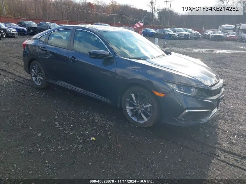 2019 Honda Civic Ex VIN: 19XFC1F34KE214282 Lot: 40828970