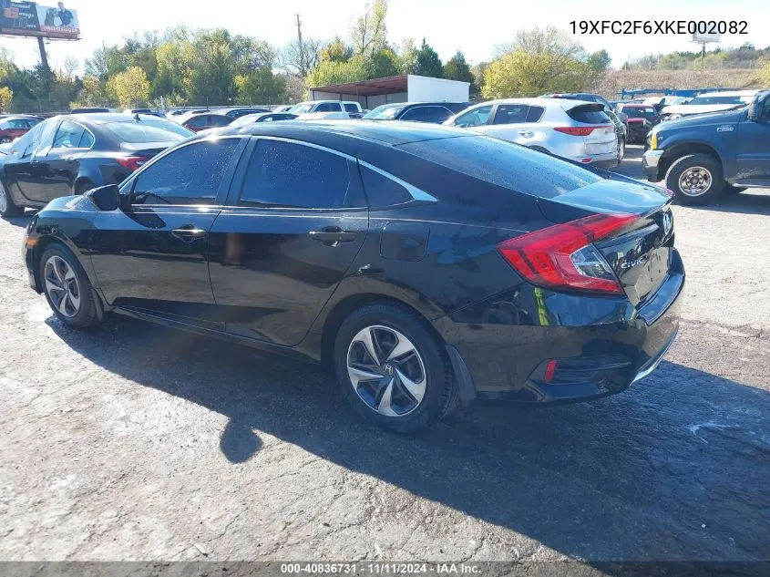 2019 Honda Civic Lx VIN: 19XFC2F6XKE002082 Lot: 40836731