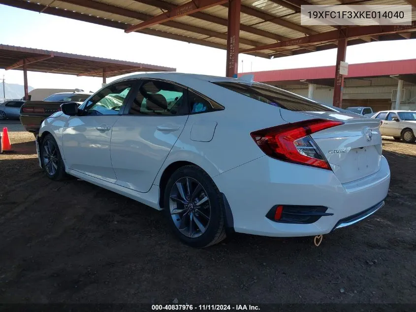 2019 Honda Civic Ex VIN: 19XFC1F3XKE014040 Lot: 40837976