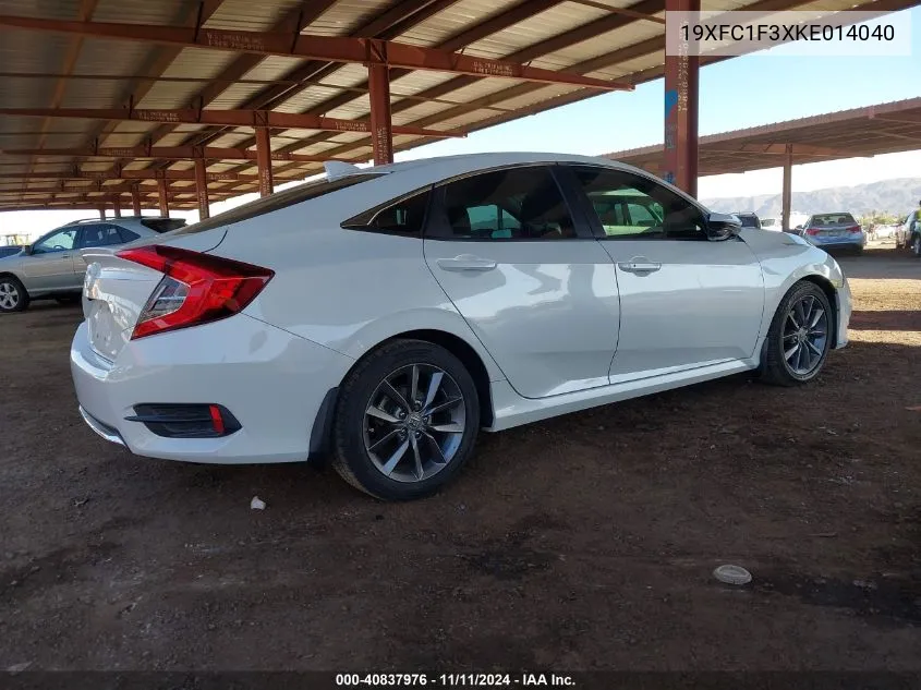 2019 Honda Civic Ex VIN: 19XFC1F3XKE014040 Lot: 40837976