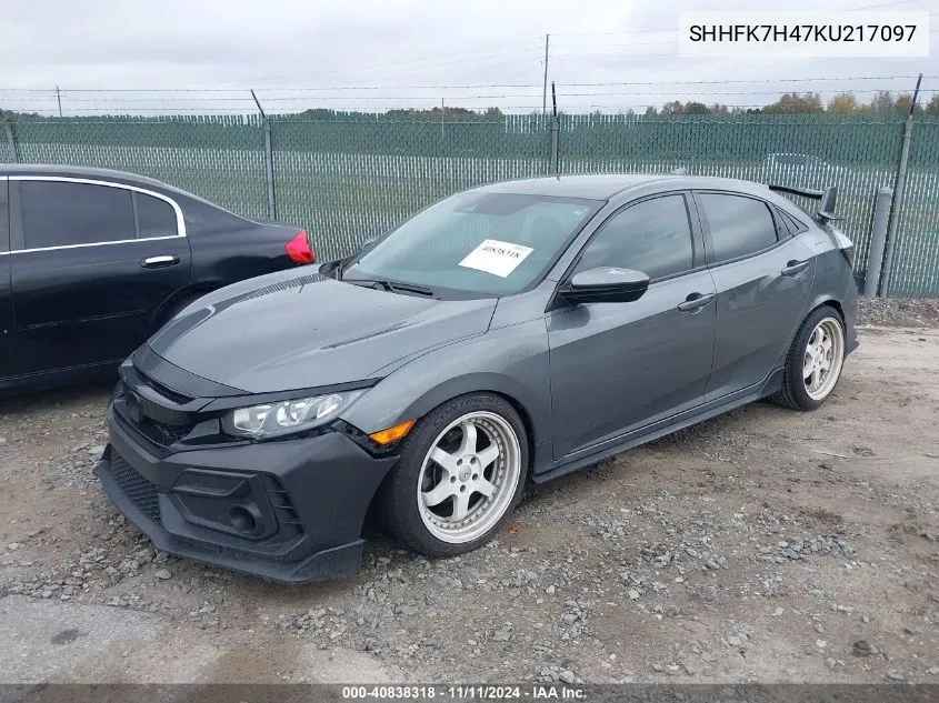 2019 Honda Civic Sport VIN: SHHFK7H47KU217097 Lot: 40838318