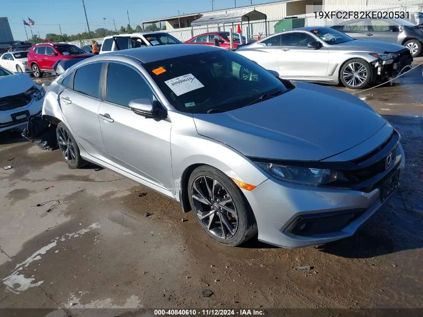 2019 Honda Civic Sport VIN: 19XFC2F82KE020531 Lot: 40840610