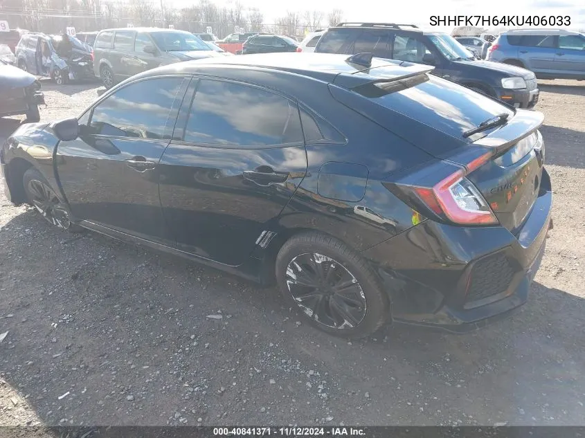 2019 Honda Civic Ex VIN: SHHFK7H64KU406033 Lot: 40841371