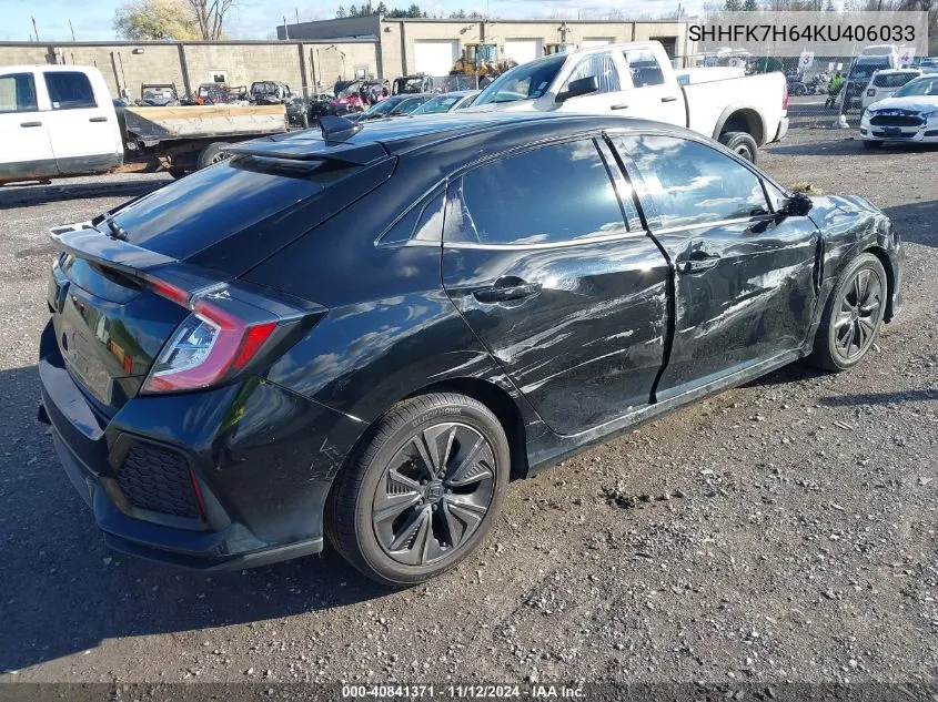 2019 Honda Civic Ex VIN: SHHFK7H64KU406033 Lot: 40841371