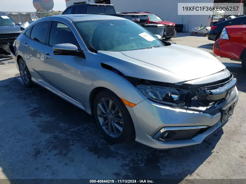 2019 Honda Civic Ex VIN: 19XFC1F36KE006257 Lot: 40844219