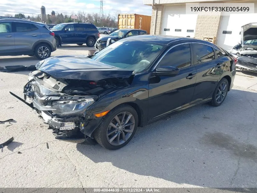 2019 Honda Civic Ex VIN: 19XFC1F33KE005499 Lot: 40844635