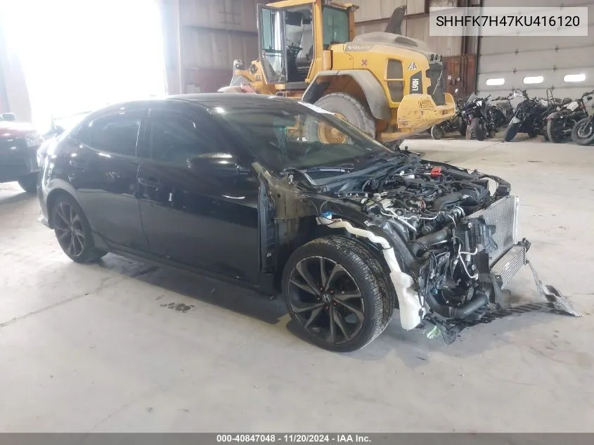 2019 Honda Civic Sport VIN: SHHFK7H47KU416120 Lot: 40847048