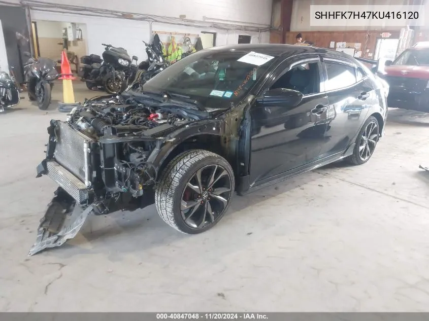 2019 Honda Civic Sport VIN: SHHFK7H47KU416120 Lot: 40847048