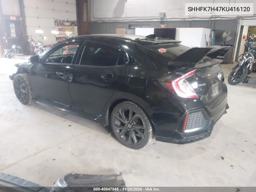 2019 Honda Civic Sport VIN: SHHFK7H47KU416120 Lot: 40847048