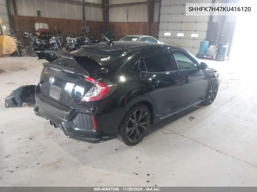 2019 Honda Civic Sport VIN: SHHFK7H47KU416120 Lot: 40847048