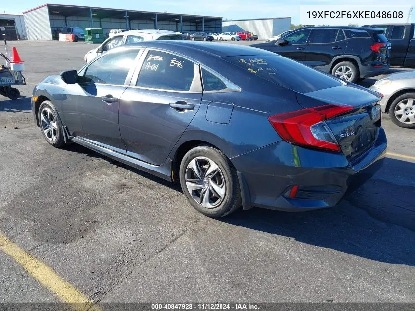 2019 Honda Civic Lx VIN: 19XFC2F6XKE048608 Lot: 40847928