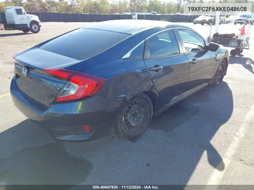 2019 Honda Civic Lx VIN: 19XFC2F6XKE048608 Lot: 40847928