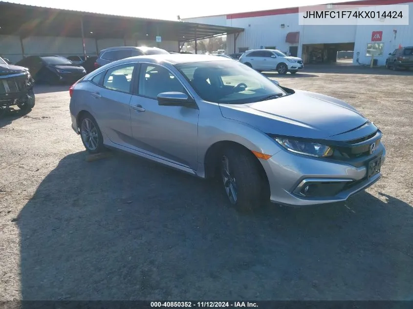 2019 Honda Civic Ex-L VIN: JHMFC1F74KX014424 Lot: 40850352