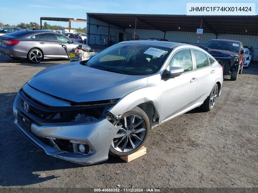 2019 Honda Civic Ex-L VIN: JHMFC1F74KX014424 Lot: 40850352