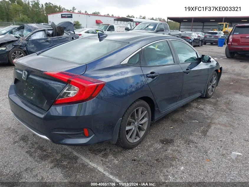 19XFC1F37KE003321 2019 Honda Civic Ex