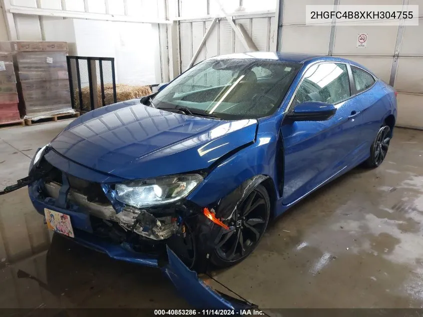 2019 Honda Civic Sport VIN: 2HGFC4B8XKH304755 Lot: 40853286