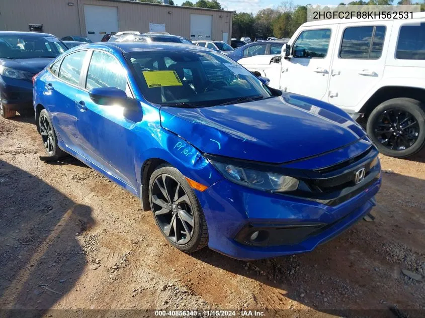 2019 Honda Civic Sport VIN: 2HGFC2F88KH562531 Lot: 40856340