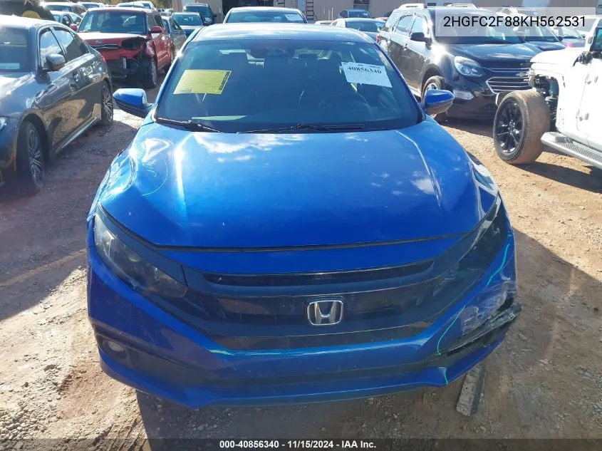 2019 Honda Civic Sport VIN: 2HGFC2F88KH562531 Lot: 40856340