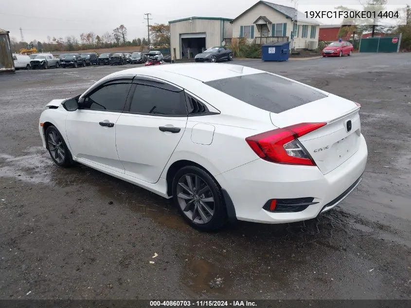 2019 Honda Civic Ex VIN: 19XFC1F30KE014404 Lot: 40860703