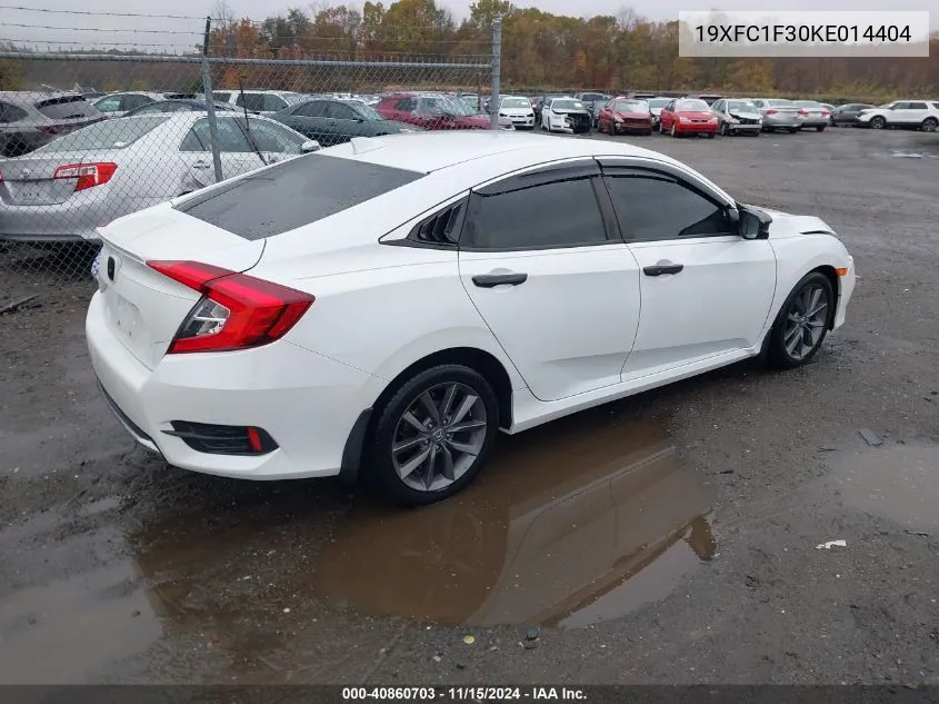 2019 Honda Civic Ex VIN: 19XFC1F30KE014404 Lot: 40860703