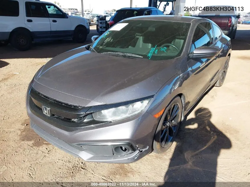 2019 Honda Civic Sport VIN: 2HGFC4B83KH304113 Lot: 40863023