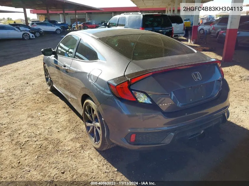 2019 Honda Civic Sport VIN: 2HGFC4B83KH304113 Lot: 40863023