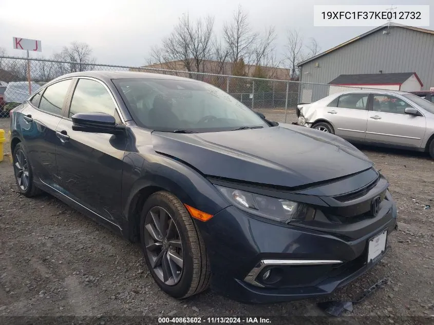 2019 Honda Civic Ex VIN: 19XFC1F37KE012732 Lot: 40863602