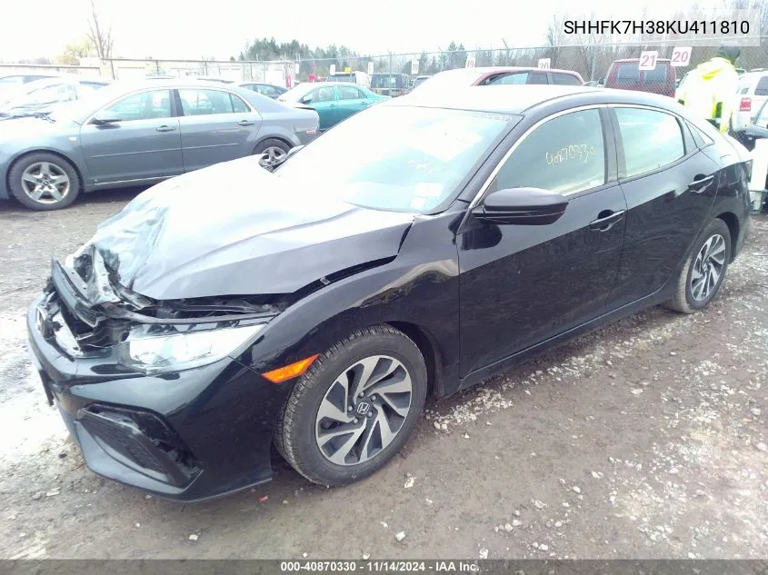 2019 Honda Civic Lx VIN: SHHFK7H38KU411810 Lot: 40870330