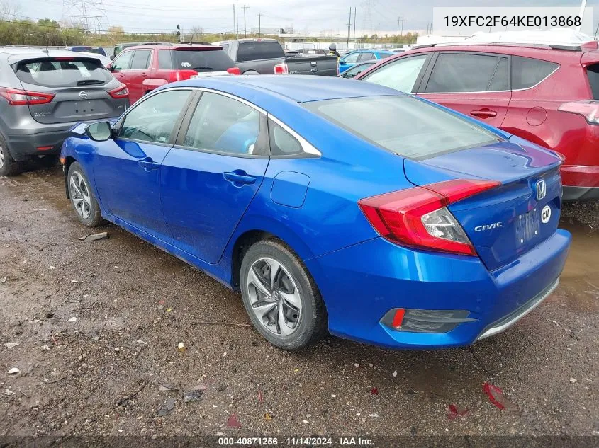 2019 Honda Civic Lx VIN: 19XFC2F64KE013868 Lot: 40871256