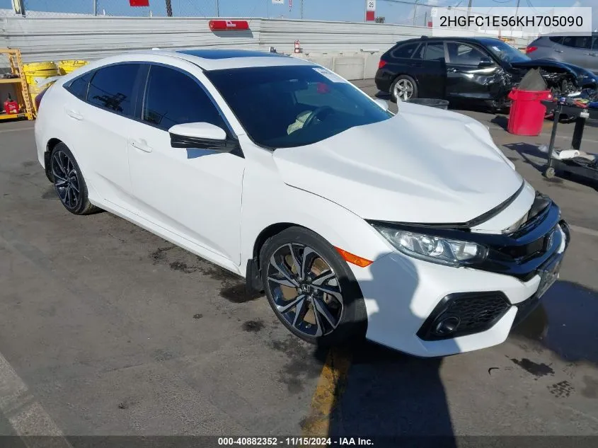 2019 Honda Civic Si VIN: 2HGFC1E56KH705090 Lot: 40882352