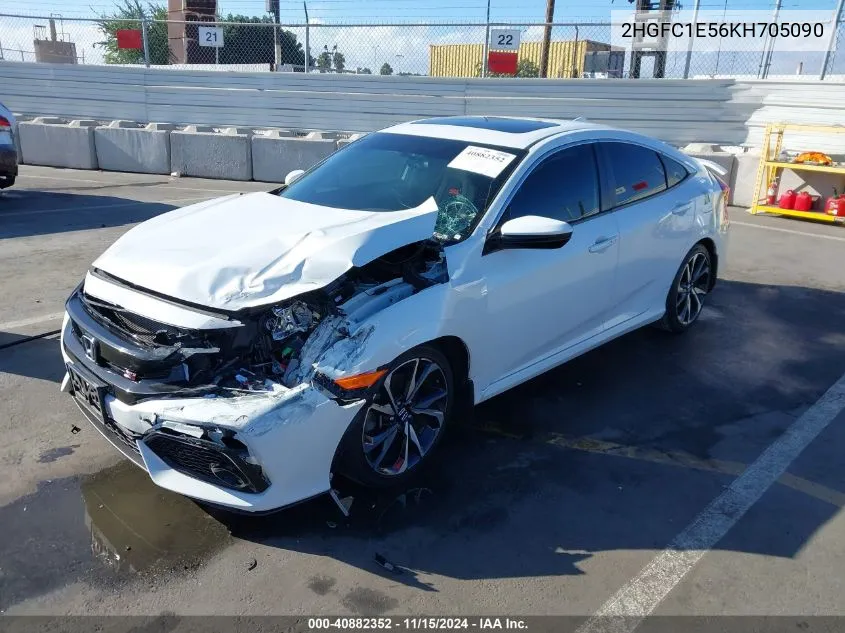 2019 Honda Civic Si VIN: 2HGFC1E56KH705090 Lot: 40882352