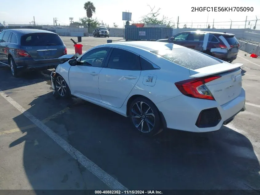 2019 Honda Civic Si VIN: 2HGFC1E56KH705090 Lot: 40882352