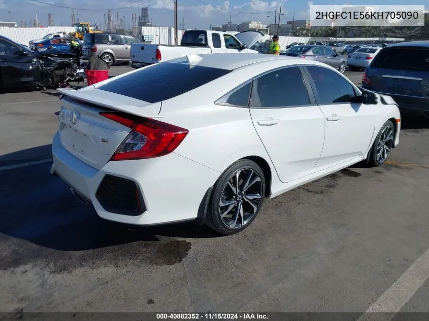 2019 Honda Civic Si VIN: 2HGFC1E56KH705090 Lot: 40882352