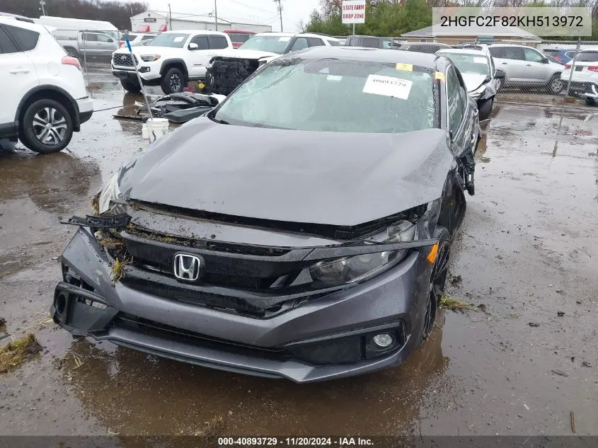 2019 Honda Civic Sport VIN: 2HGFC2F82KH513972 Lot: 40893729