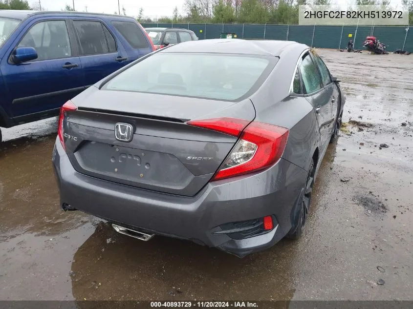 2019 Honda Civic Sport VIN: 2HGFC2F82KH513972 Lot: 40893729