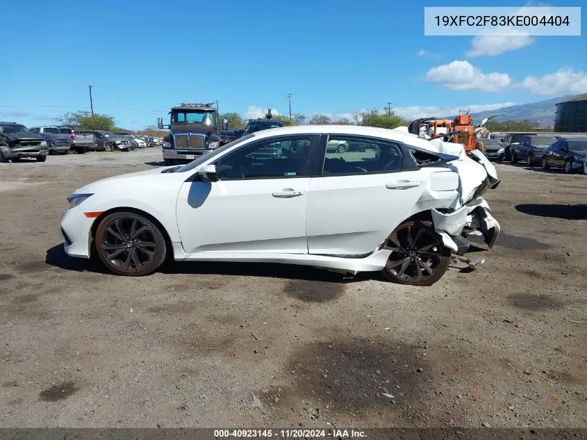 2019 Honda Civic Sport VIN: 19XFC2F83KE004404 Lot: 40923145