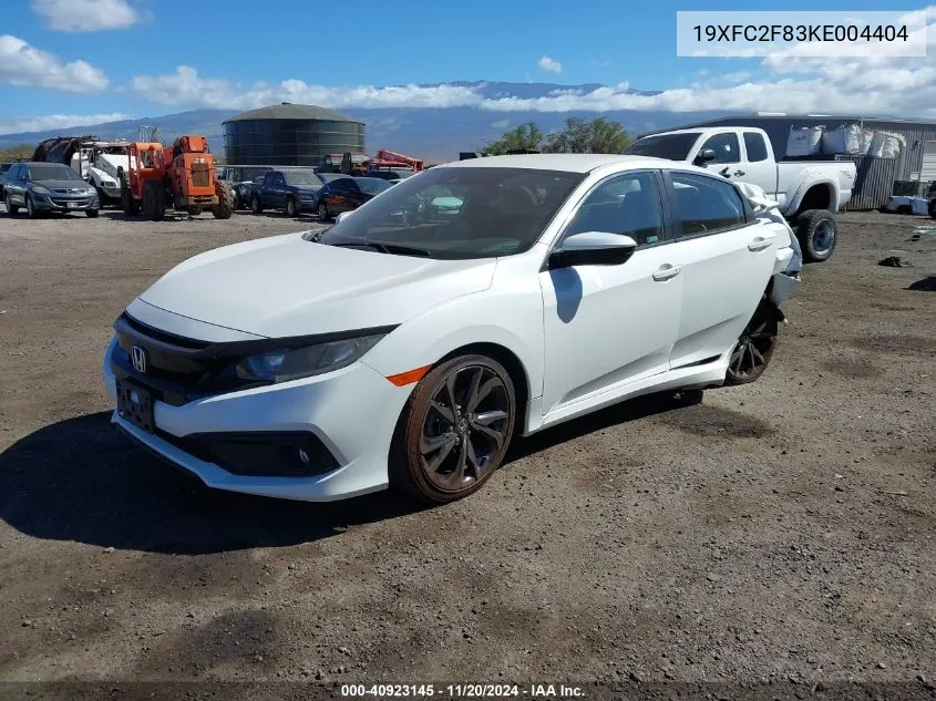 2019 Honda Civic Sport VIN: 19XFC2F83KE004404 Lot: 40923145